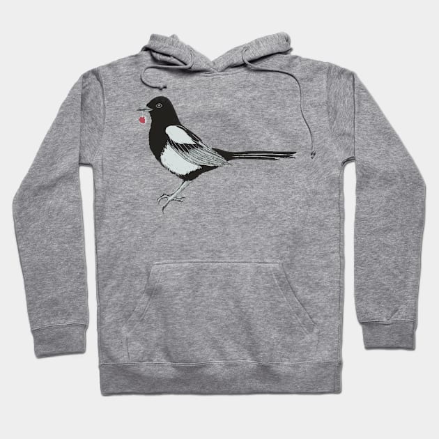 Magpie Hoodie by Karroart